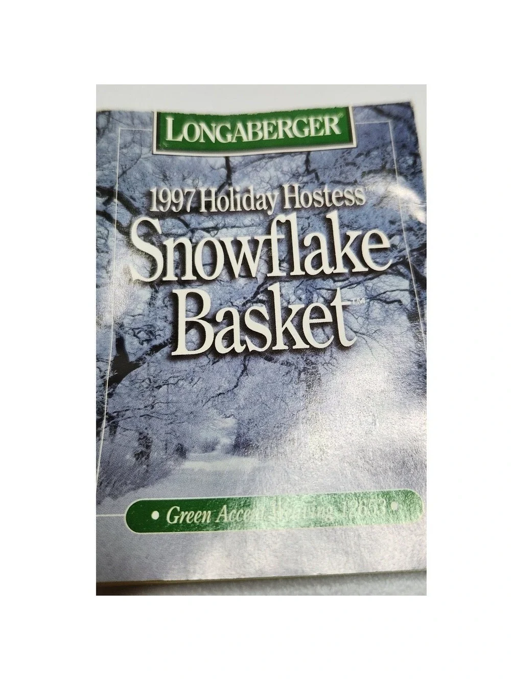 Longaberger 1997 Holiday Hostess Snowflake Basket Christmas Collection Lid Liner